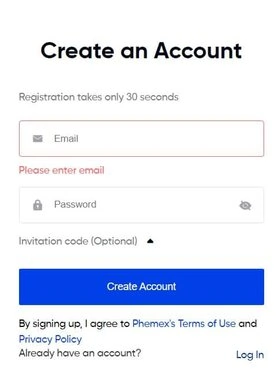 phemex create account